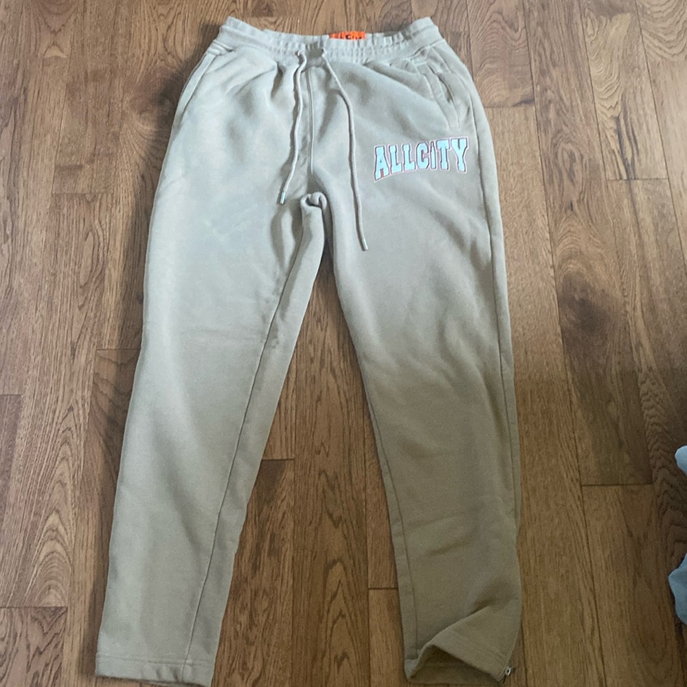 Brown all city heavyweight sweatpants, size large